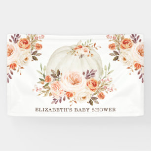 Zachte Blush Perzik Herfst Bloemige Pompoen Baby S Spandoek