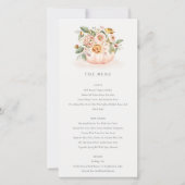 Zachte Blush Pink Pumpkin Floral Menu Kaart (Voorkant)