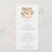 Zachte Blush Pink Pumpkin Floral Menu Kaart (Voorkant / Achterkant)