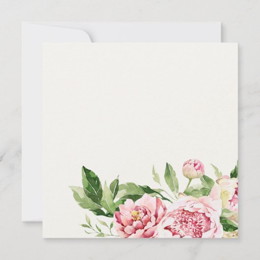 Zachte Blush Pioen Bloemen Zoete Zestien Verjaarda Kaart (Achterkant)