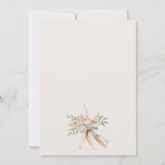 Zachte Blush Roos Bloemen Paar Botanische Bruiloft Kaart (Achterkant)