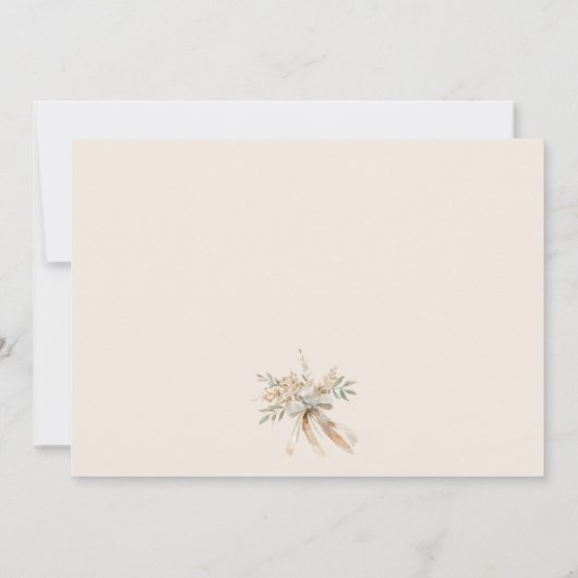 Zachte Blush Roos Bloemen Paar Botanische Bruiloft Notitiekaartje (Achterkant)