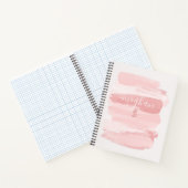 Zachte Blush Roze Aquarel Monogram Schrift Notitieboek (Binnen)