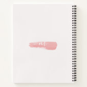 Zachte Blush Roze Aquarel Monogram Schrift Notitieboek (Achterkant)