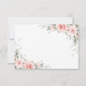 Zachte Blush Roze Bloemen Groen Bruiloft RSVP Kaar (Achterkant)