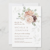 Zachte Blush Roze Bloemen Groen Christelijke Bruil Kaart (Voorkant)