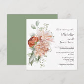 Zachte Blush Roze Bloemen Groen Christelijke Bruil Kaart (Voorkant / Achterkant)