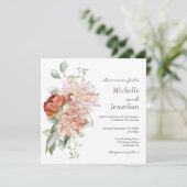 Zachte Blush Roze Bloemen Groen Christelijke Bruil Kaart (Staand voorkant)