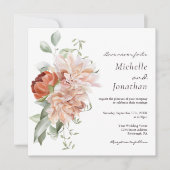 Zachte Blush Roze Bloemen Groen Christelijke Bruil Kaart (Voorkant)