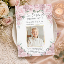 Zachte Blush Roze Bloemige Foto Rouw Herdenking