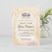 Zachte Blush Roze Bloemige Ramadan Iftar-diner Kaart (Staand voorkant)