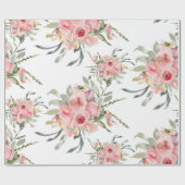 Zachte Blush Roze Elegante Vrouwelijke Bloemige Br Cadeaupapier (Vlak)