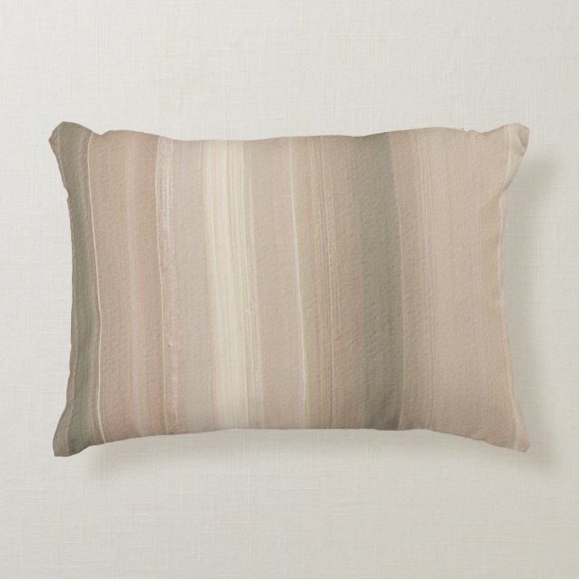 Zachte Blush Roze Grijs Mauve Abstracte Streep Accent Kussen (Voorkant)