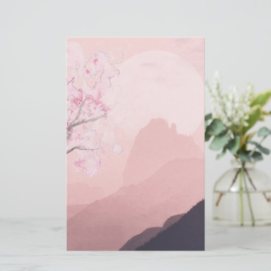 Zachte blush roze horizon Stationery Briefpapier (Staand voorkant)