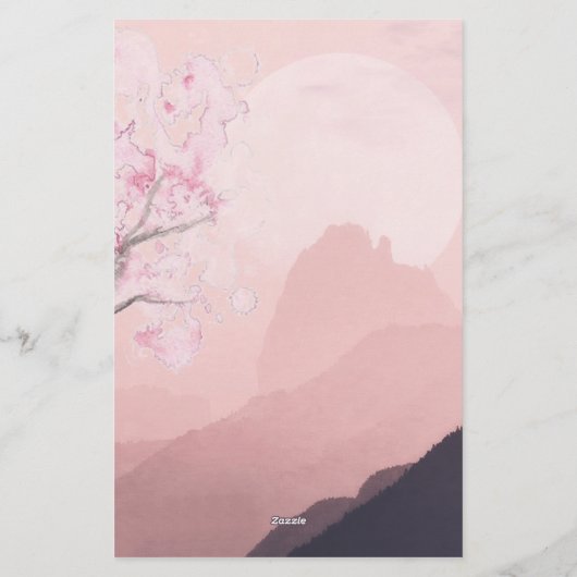 Zachte blush roze horizon Stationery Briefpapier (Achterkant)