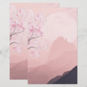 Zachte blush roze horizon Stationery Briefpapier