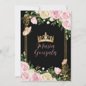 Zachte Blush Roze Kroon Prinses Meisje Sweet Sixte Kaart (Achterkant)