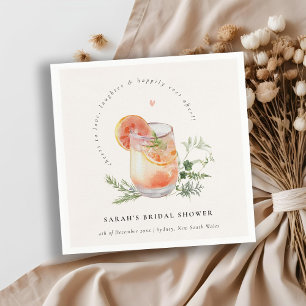 Zachte Blush Roze Oranje Cocktail Bruidsdouche Servet