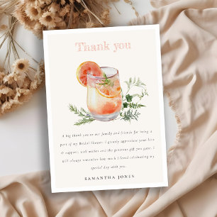 Zachte Blush Roze Oranje Cocktail Bruiloft Feest  Bedankkaart