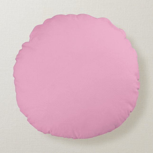Zachte Blush Roze Ronde Worp Kussen | Minimaal Mod (Voorkant)