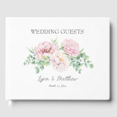 Zachte Blush Roze Rozen Elegante Bloemen Bruiloft Gastenboek (Voorkant)