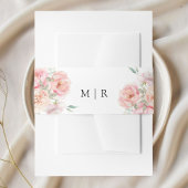 Zachte Blush Roze Tuin Bloemen Huwelijk Uitnodigingen Wikkel