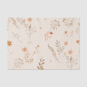 Zachte Blush Roze Vintage Boho Wilde Bloem Floral Tissuepapier