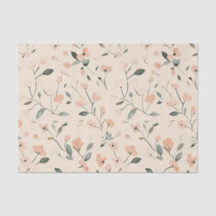 Zachte Blush Roze Vintage Boho Wilde Bloem Floral Tissuepapier