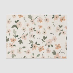 Zachte Blush Roze Vintage Boho Wilde Bloem Floral Tissuepapier
