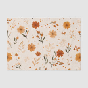 Zachte Blush Roze Vintage Boho Wilde Bloem Floral Tissuepapier