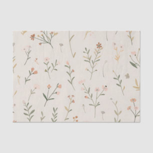 Zachte Blush Roze Vintage Boho Wilde Bloem Floral Tissuepapier