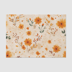 Zachte Blush Roze Vintage Boho Wilde Bloem Floral Tissuepapier