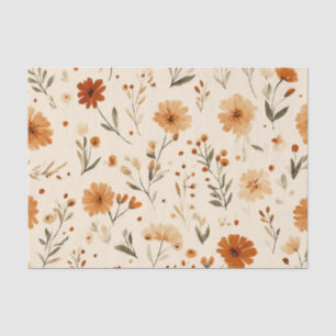 Zachte Blush Roze Vintage Boho Wilde Bloem Floral Tissuepapier