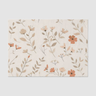 Zachte Blush Roze Vintage Boho Wilde Bloem Floral Tissuepapier