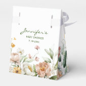 Zachte Blush Roze Waterverf Bloemen Tent Bedankdoosjes (Achterkant)