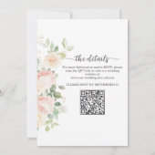 Zachte Blush Rozen All in One QR Code Trouwen  Kaart (Achterkant)