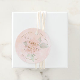 Zachte Blush-Rozen Dank u voor V2 ID828 Bedankjes Labels