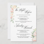 Zachte Blush Rozen Oefendiner & Zondag Brunch Kaart (Voorkant)