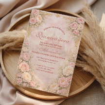 Zachte Blush Rozen Tuin Quinceañera