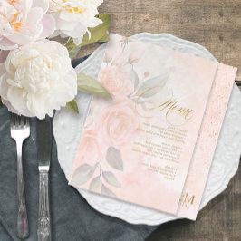Zachte Blush Rozen Wedding Menu ID828