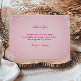 Zachte Blush Sneeuwvlok Winter Radiance Bedankkaart