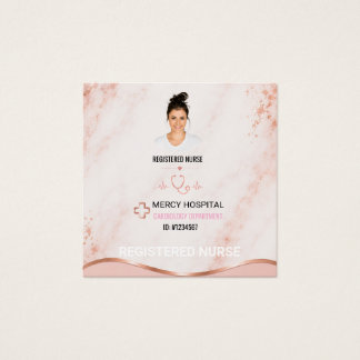 Zachte Blush Watercolor Verpleegsterkaart Vierkante Visitekaartjes