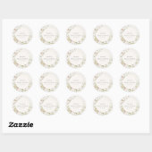 Zachte Blush Weide Bloemenkrans Bruidsdouche Ronde Sticker (Vel)