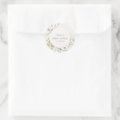 Zachte Blush Weide Bloemenkrans Bruidsdouche Ronde Sticker (Tas)