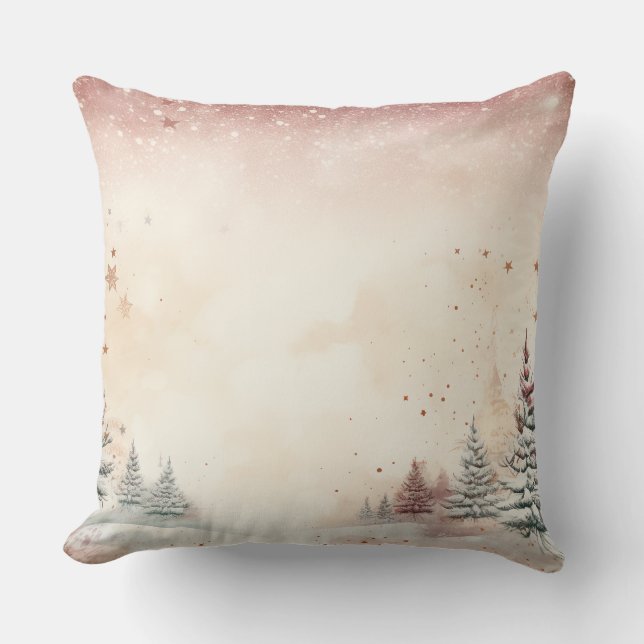 Zachte Blush Winter Wonderland Kussen (Voorkant)
