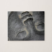 Zachte Boeddha Gezicht Steen Beeldhouwwerk Legpuzzel (Horizontaal)