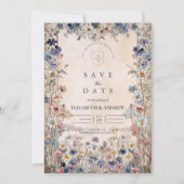 Zachte Boheemse Bloemrijke Weide Bruiloft Save The Date (Voorkant)