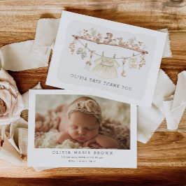 Zachte Boho Baby Meisje Kleding Kwekerij Foto Bedankkaart