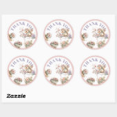 Zachte Boho Dieren Verjaardagsfeestje Ronde Sticker (Vel)