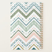 Zachte Boho Etnische Chevron Zig Zag Groene Spiraa Planner (Achterkant)